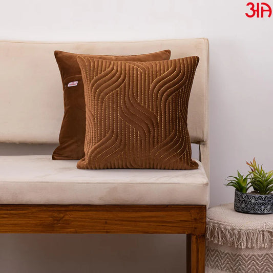 Vapour Pattern Zari Velvet Cushion Cover