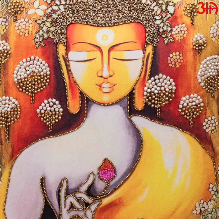 Serene Lord Buddha Printed Cushion Cover