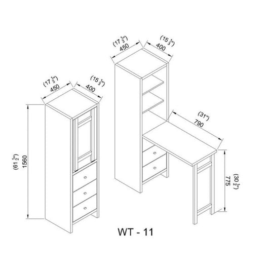 Wooden Folding Study Table