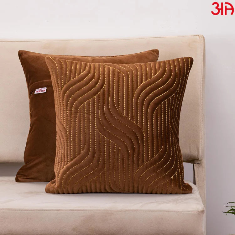 Vapour Pattern Zari Velvet Cushion Cover