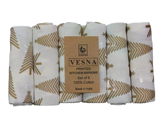 Vesna Cotton Kitchen Printed Napkin (Set of 6)